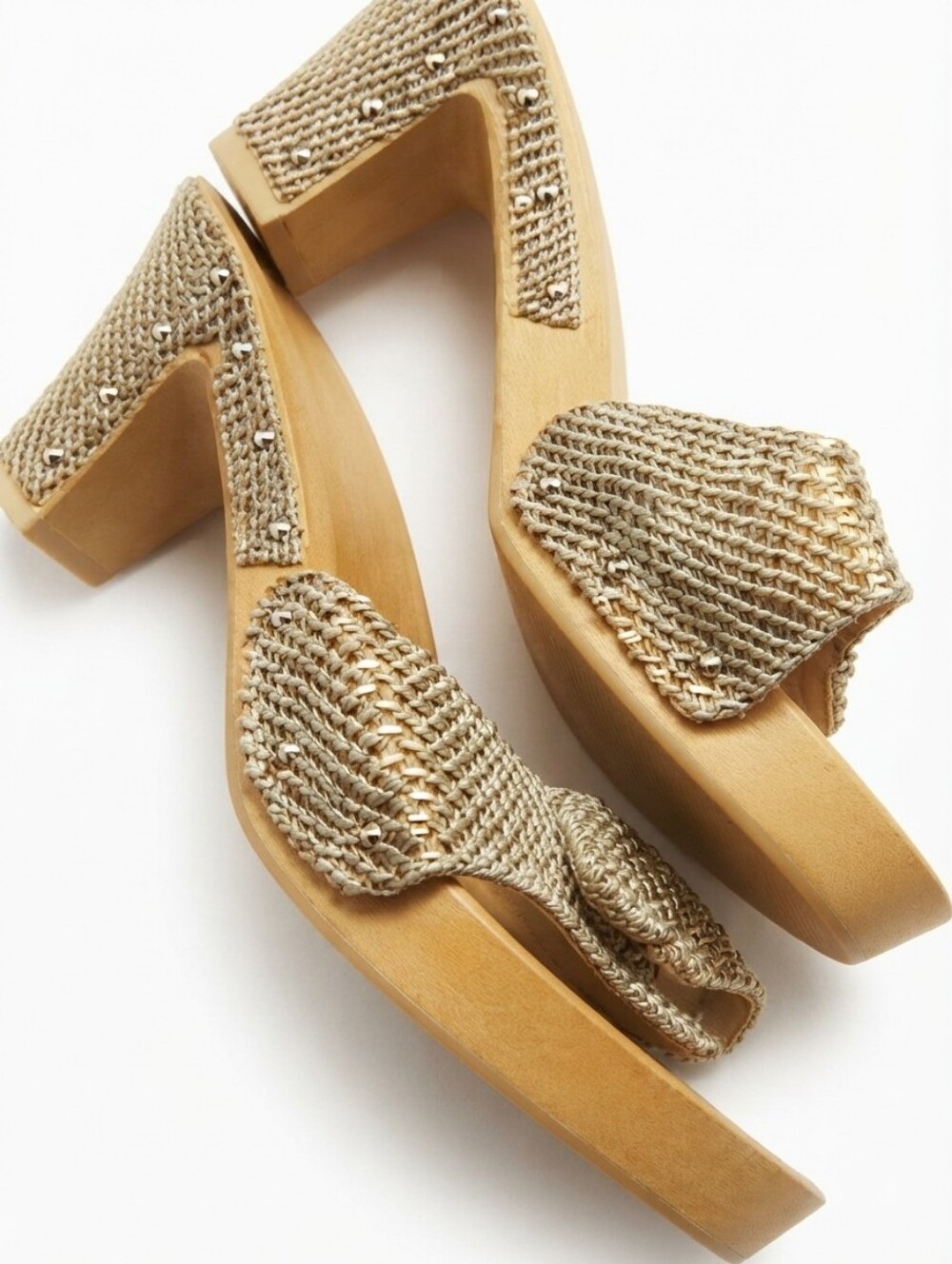 Dr. Scholl's Unique Blinged-Out Platform Comfy Adjustable Clog Heels Sz 39 NWOT
